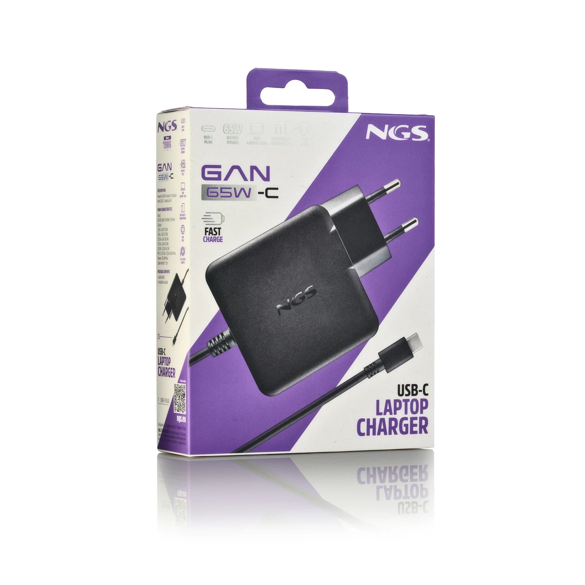 NGS GAN 65W chargeur USB-C GaN